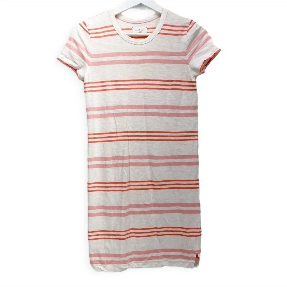 Lou & Grey Women's XS Striped Linen and Cotton Blend T-Shirt Dress
